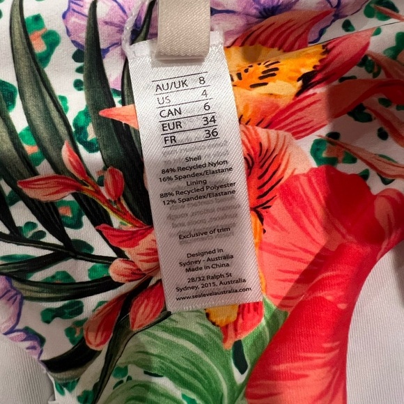 NWT Sea Level Swim Women’s Dolce Floral D Cup Two Piece in size US 4 - Picture 7 of 7